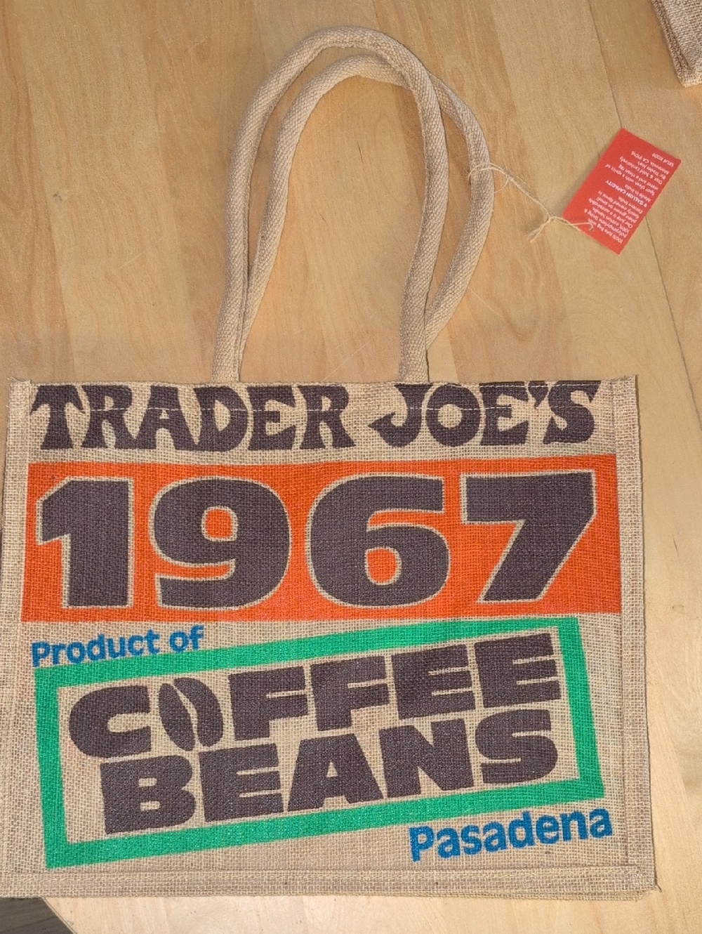 NEW Trader Joe's Coffee Jute Tote Bag